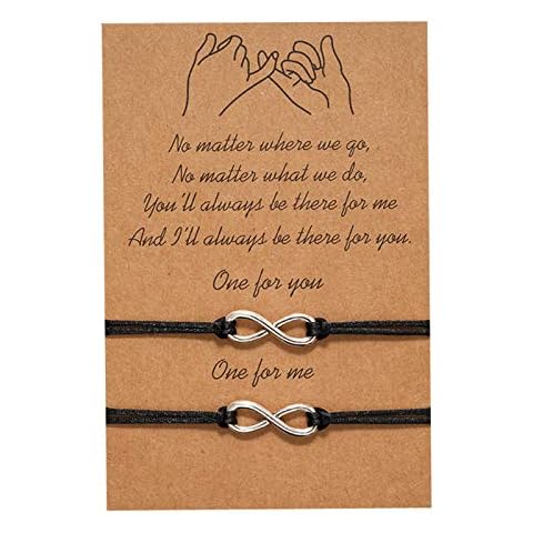 AILUOR 2-Piece Sunflower Pinky Promise Friendship Bracelets Best Friend Birthday Gifts Matching Long Distance bracelet for Couple Sister Mother Daughter Boyfriend Girlfriend Teen (Infinity) Cover