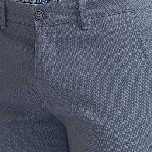 Image of Parx Men's Cotton Blend Print Pattern Low Rise Tapered Fit Flat Front Casual Trouser