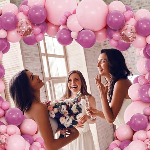 Kit 145 Pçs Balão Decoração Balões Metalizados para Festa e Aniversario Arco Desconstruido com Fita