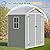 Greesum 6x4FT Plastic Outdoor Storage Shed, Resin Shed with Floor and Window, Tool Sheds with Lockable Door and Vent, for Garden, Garage, Lawn, Light Gray