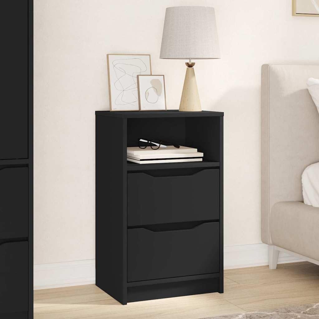 Table de Chevet Noir Meuble Rangement Chambre Salon Bureau 67 cm
