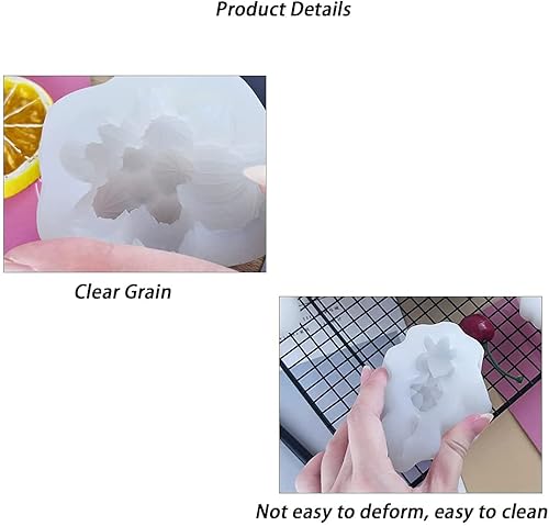 Miniatura 3 de Lyocellmall Moldes de silicona para suculentas, moldes de fundición de flores 3D para hacer velas hechas a mano, chocolate, decoración de pasteles,