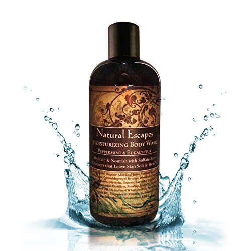 Peppermint, Tea Tree & Eucalyptus Body Wash – Sulfate-Free Natural Shower Gel for Oily or Sensitive Skin, Post Workout & Daily Refresh – Vegan Cleanser for Men & Women, 16oz