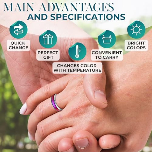 50Pcs Mood Rings for Women - Mood Rings Bulk 6-10 Size Pack Adult Mood Ring Color Change Rings - Color Change Ring Men's4