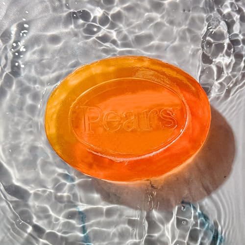 Image of Pears Soap, Pure & Gentle with Natural Oils, 3-Pack - Transparent Amber Glycerin Soap for Pampered, Glowing Skin, 3.53 Oz Ea