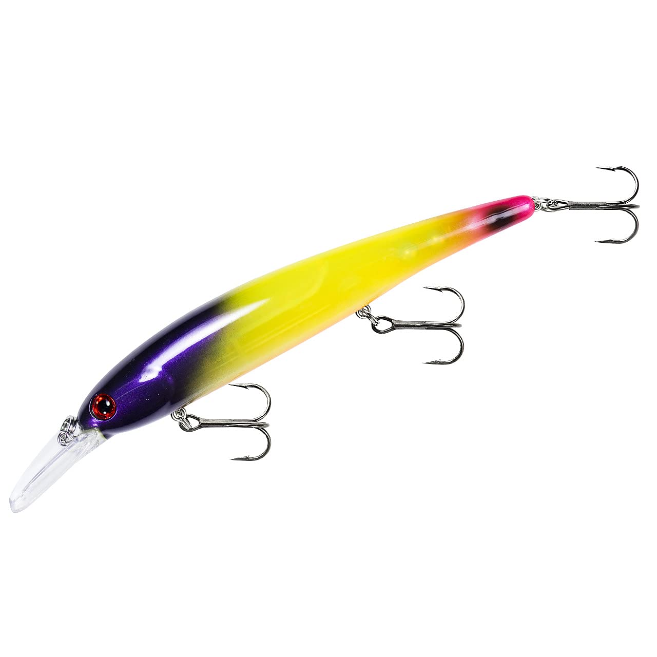 BANDIT LURES Walleye Minnow Jerkbait Fishing Lure, Shallow (Trolls to 12') Chartreuse Green Purple Head 4.75 Inch, 5/8 Ounce — image 1