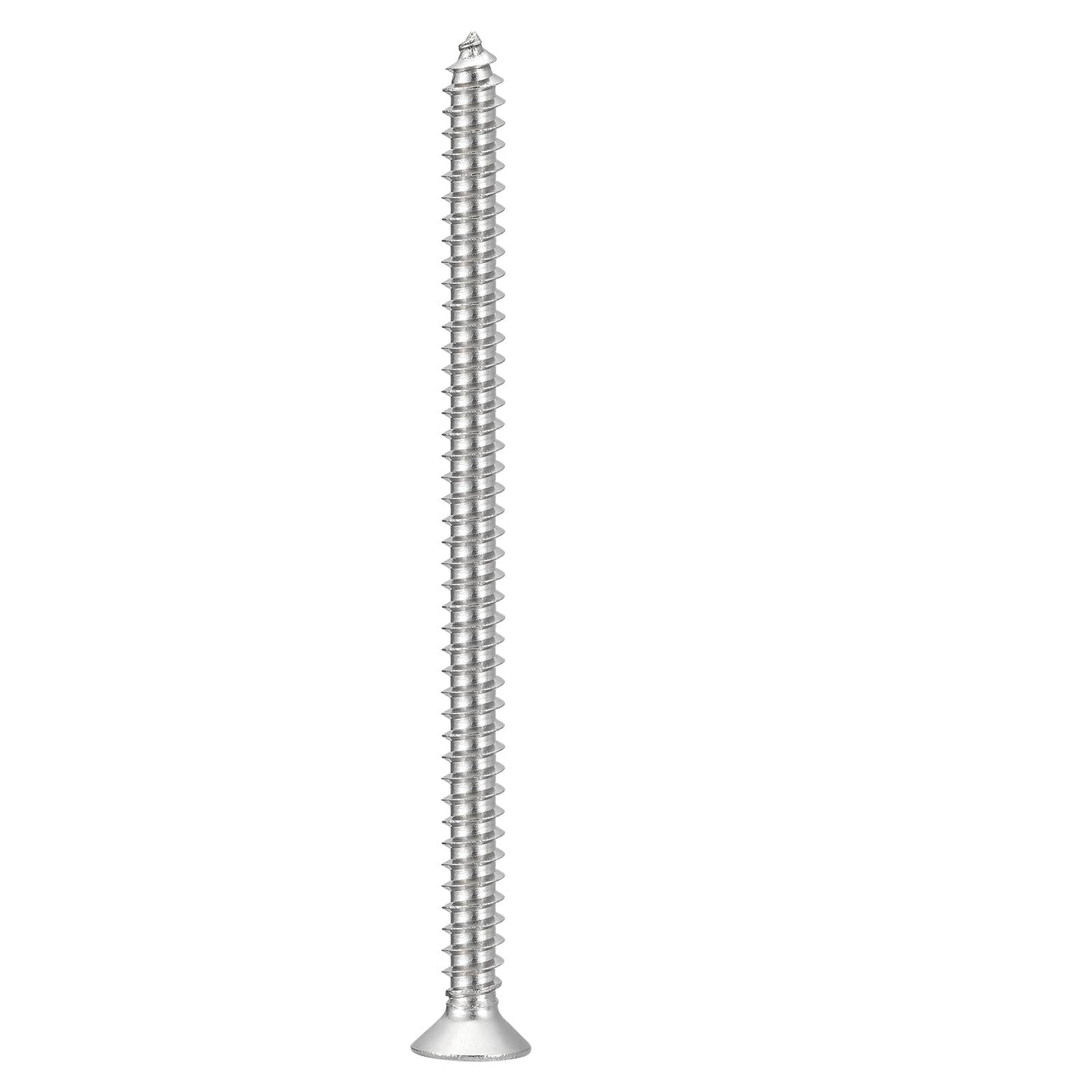 METALLIXITY Countersunk Phillips Wood Screw (#10x3") 25Pcs, 304 Stainless Steel Coarse Thread Phillips Drive Flat Head Wood Screws - for Furniture Installation Repair, Silver — image 1