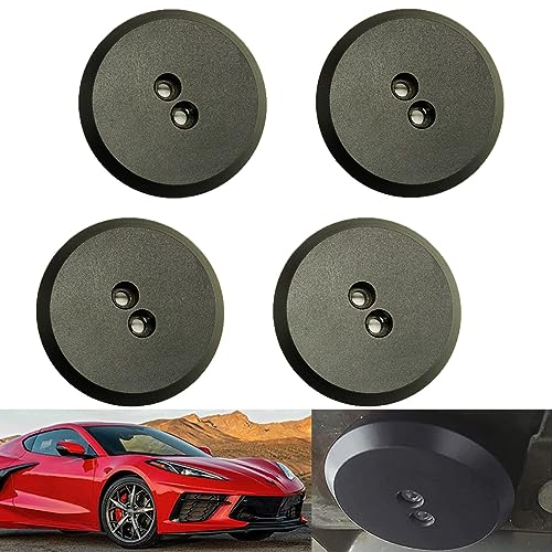 Image of 4 Packs Jack Pad Adapter, Aluminum Jacking Puck, Billet Floor Jack Pads Compatible with Chevrolet Corvette C5 C6 C7 C8 Z06 Zr1 and Most Porsche Frame Rail (Black)