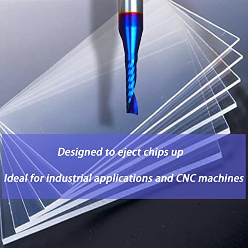 Ruhi Uo110 O-Flute Up Cut Solid Carbide Cnc Spiral Router Bit, With 1/8 X 1/2 X 1/4 X 2", Shank: 1/4" #TOP5