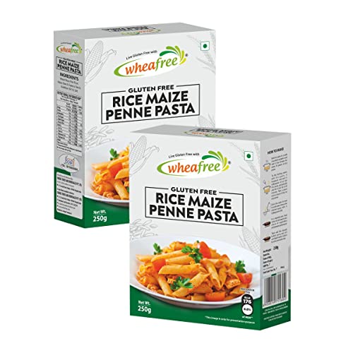 Image of Wheafree Gluten Free Rice Maize Penne Pasta - Pack of 2 (250g Each) | No Trans Fat | No Cholesterol | Easy to Cook