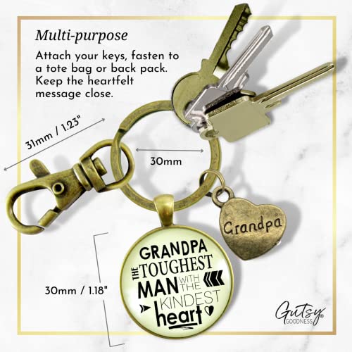 Gutsy Goodness Grandpa Keychain Toughest Man Kindest Heart Rustic Key Fob Jewelry For Him thumb #3