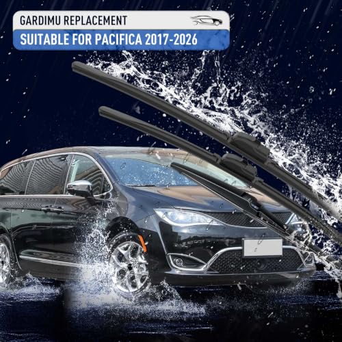 Image of Front and Rear Windshield Wipers for Chrysler Pacifica 2017-2026 | Quiet and Streak-Free 26 inch 20 inch 14 inch Front and Back Wiper Blades Assembly All-Season OEM Automotive Replacement Accessories