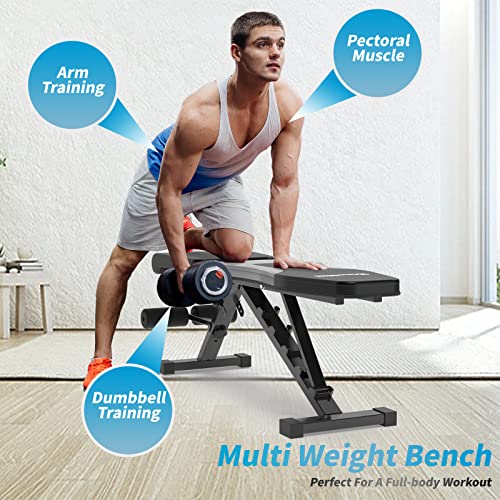 SincMill Weight Bench Adjustable Workout Bench for Home Exercise bench