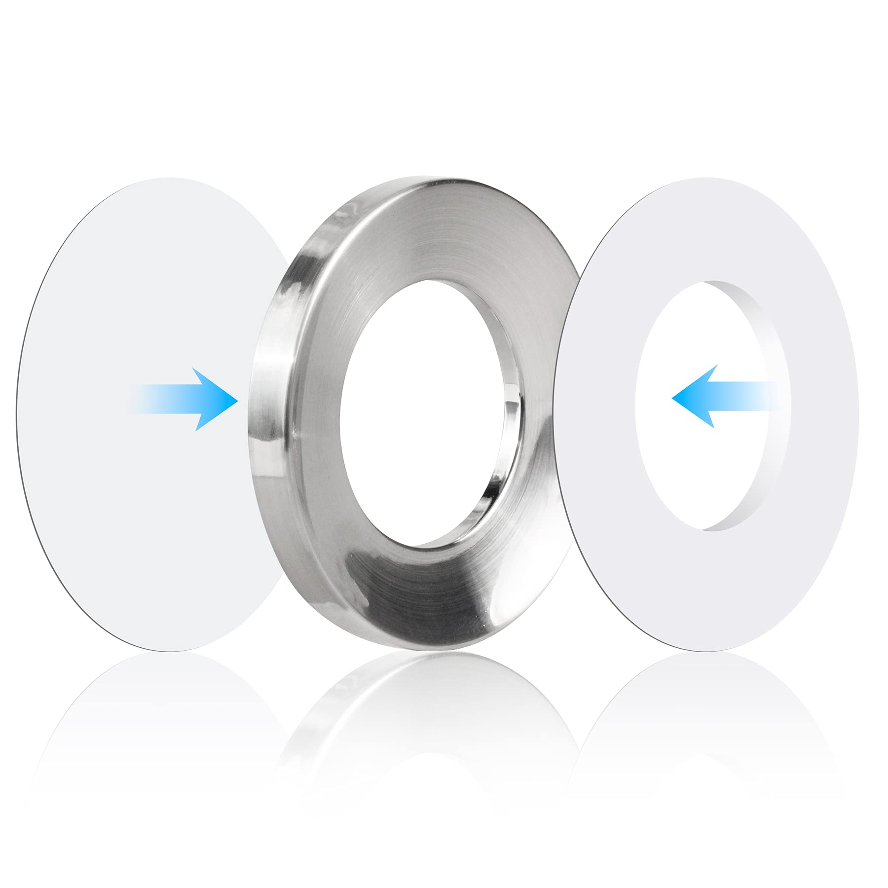 Anillo de montaje para fregadero de vidrio para el hogar, baño, anillo de montaje de base de fregadero de plástico, plateado compatible con VIGO, diámetro interior acuático: 1.58 pulgadas 4