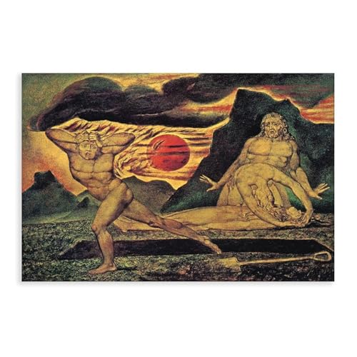 Tableau sur toile William Blake Adam et Ève déco salon 30x45