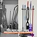 reliahom Broom Holder Wall Mount, 2 Pack 5 Racks with 4 Hooks Black - Mop Storage Tool Racks, Broom Hanger Tool Organizer for Garage, Kitchen, Garden, Laundry Room