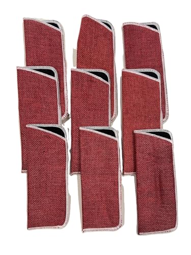 Foster Grant Lote de atacado - 9 peças. Cores vermelhas, estojos de óculos de tecido Matty 15 x 5,7 cm para óculos de tamanho padrão