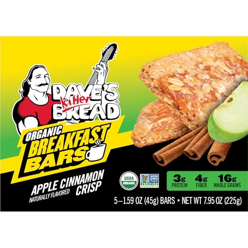 Dave's Killer Bread Apple Cinnamon Crisp Naturally Flavored Organic Breakfast Bars, 5 Count