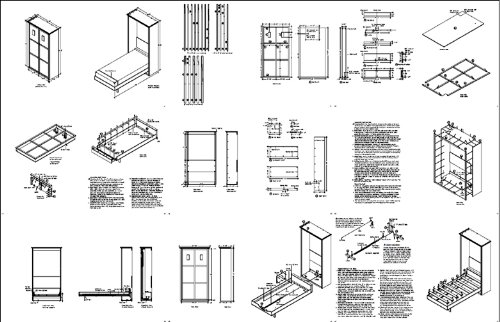 Economy Do-It-Yourself Murphy Twin Vertical Wall Bed Woodworking Plans, 1TVWB
