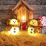 Lanito クリスマスライト 雪だるまライト 卓上 置物ライト 2個セット LED ランタン キャンドルライト クリスマス ランタン クリスマス装飾ライト クリスマス飾り 卓上置物 雰囲気作り 部屋 玄関 飾り冬飾り 新年