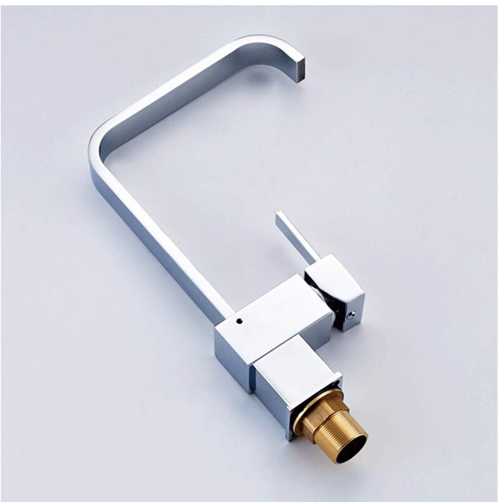Mezclador De Agua Fría, Grifo De La Cocina, Fregadero De Cocina, Fregadero, Grifo, 7 Square Sola Manija Se Pueden Girar.