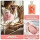 Homealexa Wärmflasche mit weichem Bezug 2L, Premium Naturkautschuk,Sicher und Langlebig Wärmeflasche für Familie (Rosa, 2L)