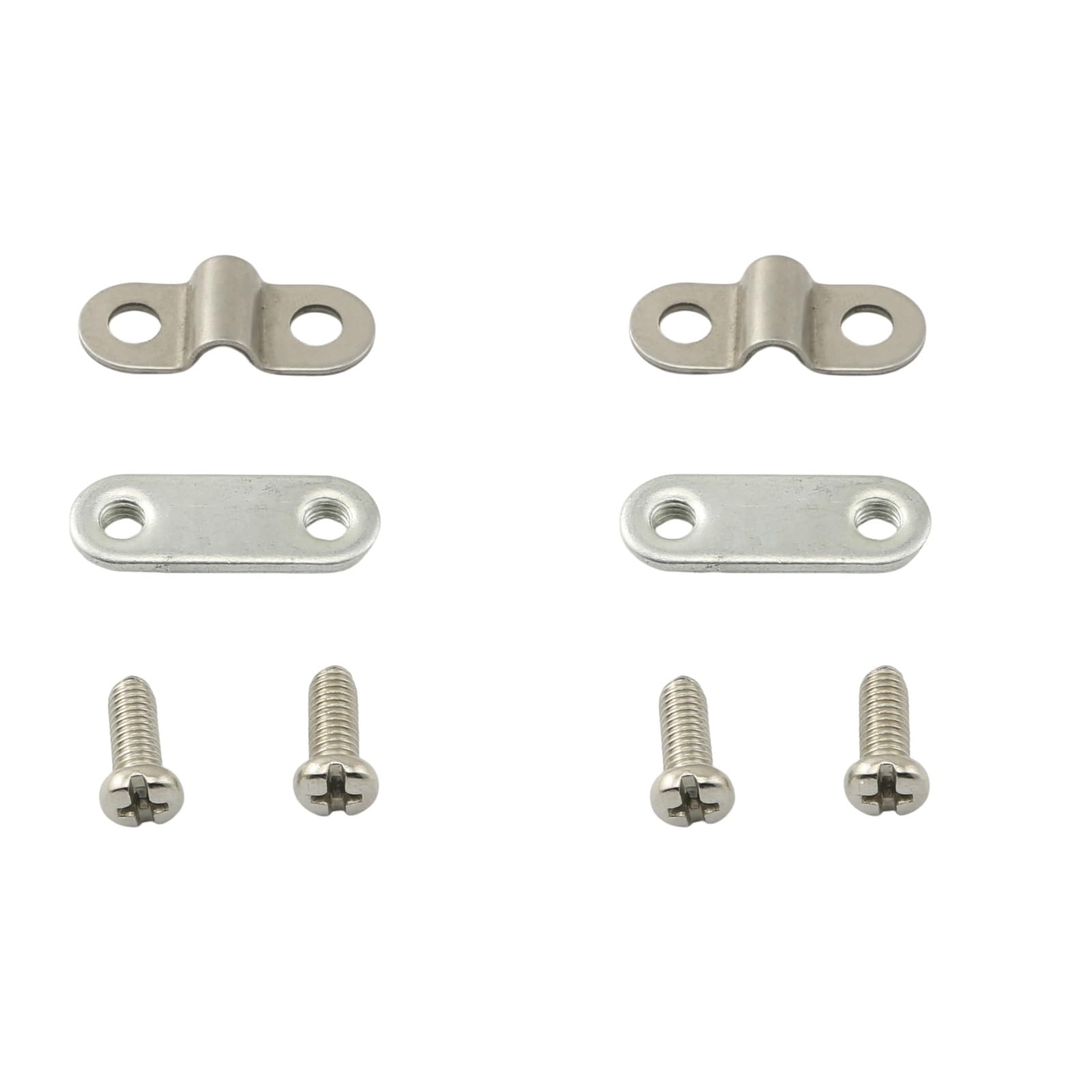 4 Sets Bicycle Mudguard Leg Fixing Plate Stainless Steel Leg Fixing Clamp with Slot Plate Screws for Fixing Bicycle Fender Support Pole
