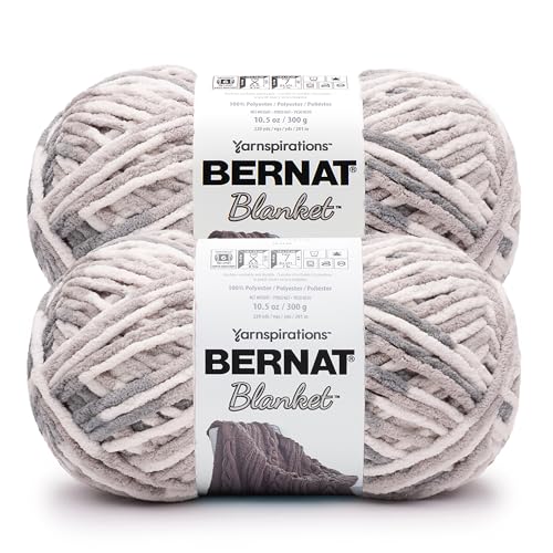 Image of Bernat Blanket BB Weathered Wood Yarn - 2 Pack of 300g /10.5 oz - 100% Polyester - #6 Super Bulky - 220 Yards - Knitting /Crochet