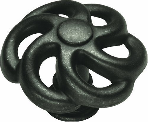 Hickory Hardware PA1311-BI 1-1/2-Inch Charleston Blacksmith Knob, Black Iron
