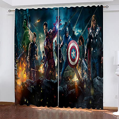 Fgolphd animés Héros d'Anime Lot de 2 Rideaux occultants à œillets pour Chambre d'enfant et Chambre à Coucher (100 x 140 x h) 8