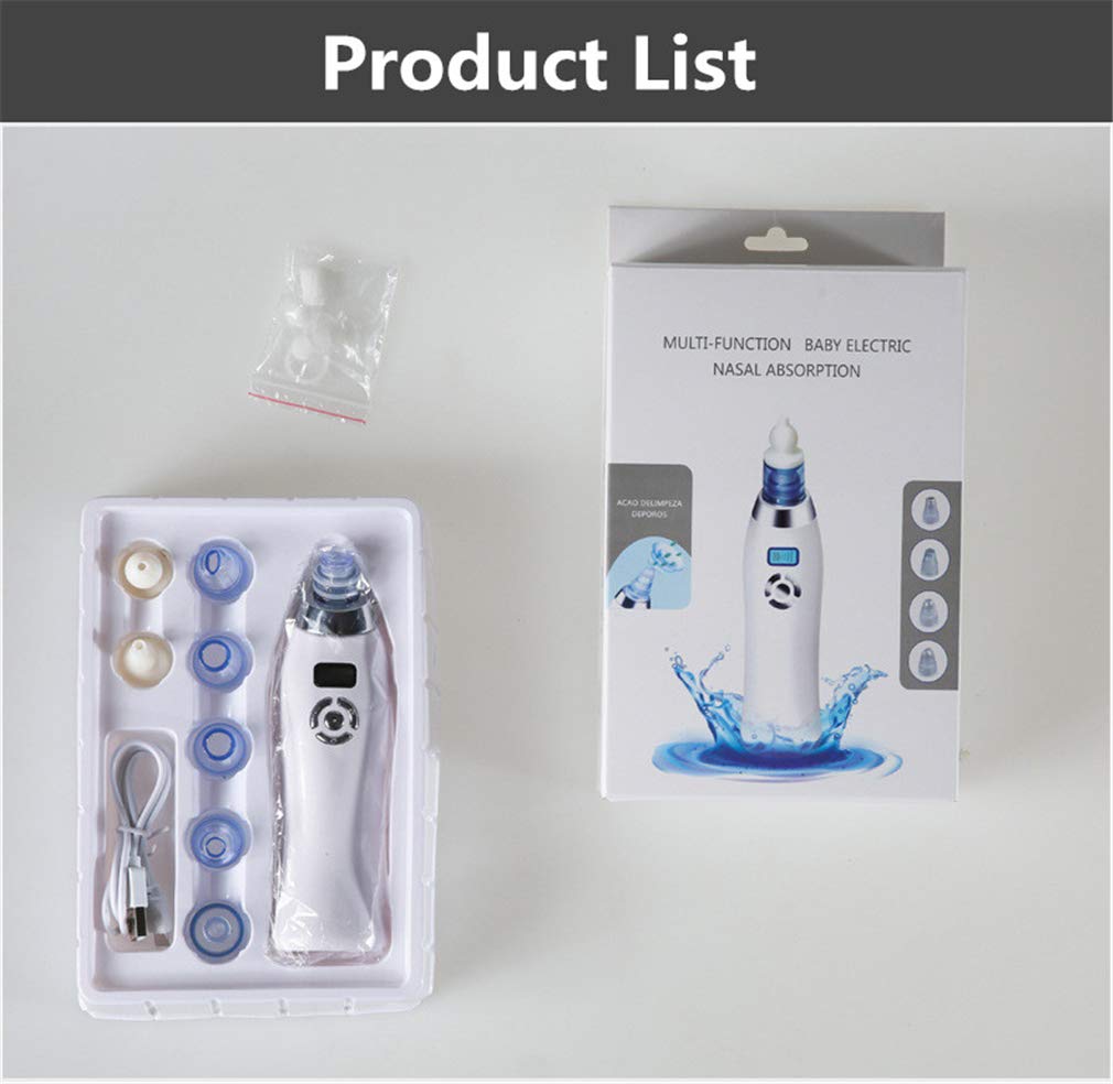 Electric Baby Nasale Aspiratore, Portatile Aspiratore Nasale Adatto con 2 Formati Inserti in Silicone Trasparente Stuffy Noses Rapidamente, per I Neonati più Piccoli Infant