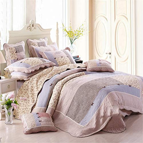 UQACHG Edredón De Algodón, Manta Reversible De 3 Piezas, Colcha De Piqué Patchwork Cama Acolchada Cama Suave 135/150 De Matrimonio 230X250Cm + 2 * 50X70Cm,Rojo,3Pcs