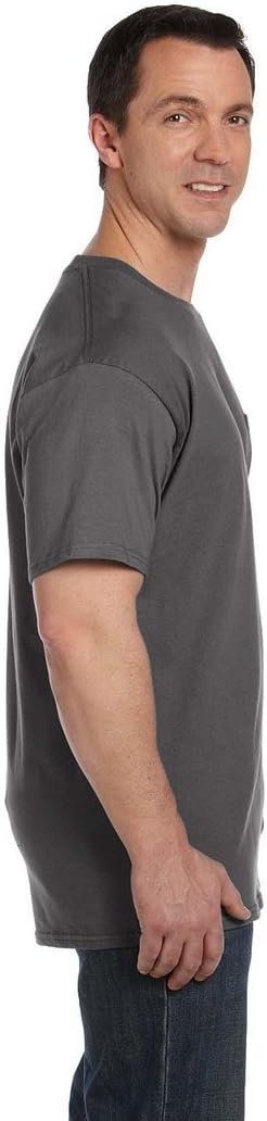 Hanes Men's Short Sleeve Pocket Tee Value Pack (Available in 1 Or 2 Pack) Small-X-Large Smoke Grey