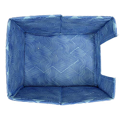 Image of Kuber Industries Lehariya Printed Non-Woven Foldable Shirt Stacker Closet Organizer With Handles- Pack of 6 (Blue)-HS43KUBMART26494
