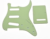 Vista 11 de KAISH Guardabarros de 11 agujeros estilo ST/Strat, SSS, con placa trasera ST, cubierta de trémolo para Stratocaster/Strat Gold Pearl de EE.