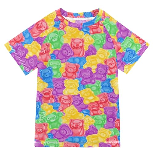 Cute Frogs Mushrooms Boy Bathing Suit Short Sleeves Summer Clothes Swimwear Beach Tops 3T