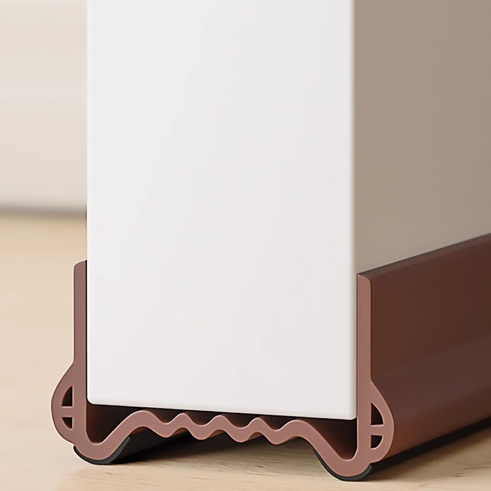 HAILM Burlete Puerta Entrada 2 Pcs, 39.3" Brown PVC Burlete Puerta Entrada, Impermeable Weather Stripping Fresco Verano y Cálido Invierno, Cortado a Medida