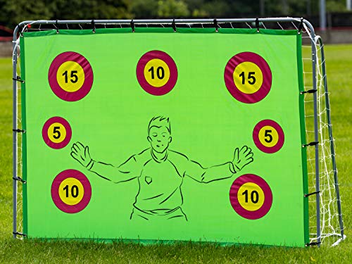 Portería de fútbol con objetivos, 2.1 x 1.5 metros, desafío de puntos objetivo, reboteador, práctica de tiro y diversión para niños