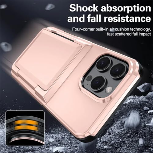 Étui iPhone 14 Pro noir antichoc - Coque de protection robuste porte-carte caché