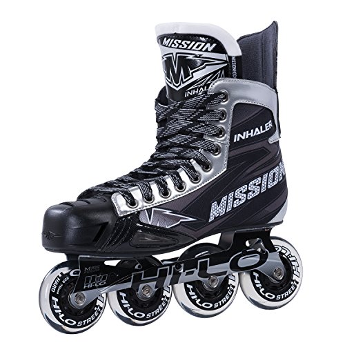 Mission Erwachsene Inhaler NLS:06 Inlineskates, Schwarz/Silber, 8