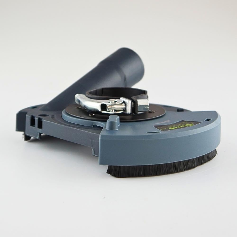 Titan USSM111-5 Pro - Absaughaube für Winkelschleifer - Staubschutz mit Bürstenkranz für Diamantschleiftopf - für Winkelschleifer bis 125mm - Schnellspannsystem