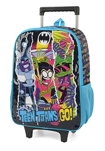 Kit Mochila de rodinha infantil masculina jovens titans (AZUL)