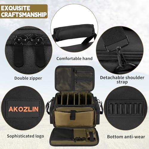 Image of AKOZLIN Cable File Bag with Dividers for Sound Instrument Accessories