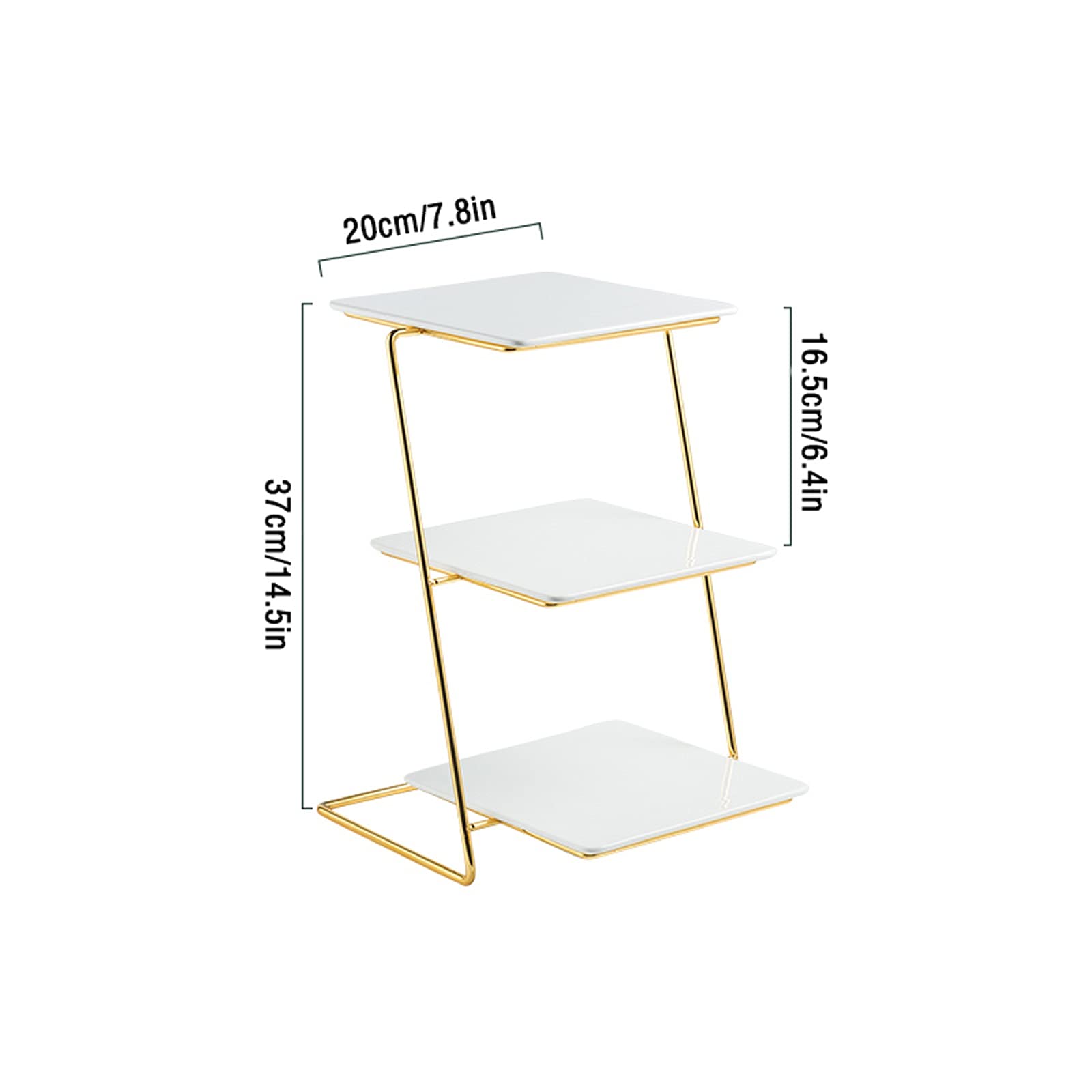 Soporte para Tartas de 3 Niveles, Soporte de cerámica Blanca para exhibición de Tartas, Mesa de postres para Fiestas de Bodas, Elegante Soporte de Hierro forjad