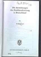 Die Auswirkungen Der Zinsliberalisierung in Deutschland 3428028864 Book Cover