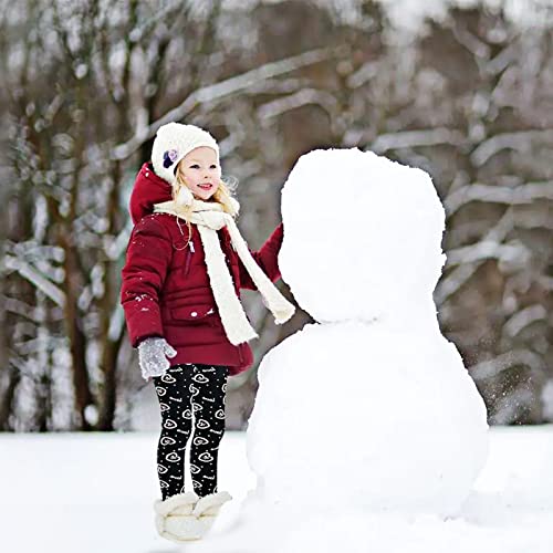 Girls Fleece Lined Leggings Kids Winter Warm Full Length Pants for 3-12 Years3