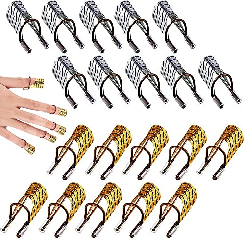 Réutilisable Nail Art Guide, 20 Pièces Aluminium Nail Pochoir Formes, Conseils Ongles Outil...