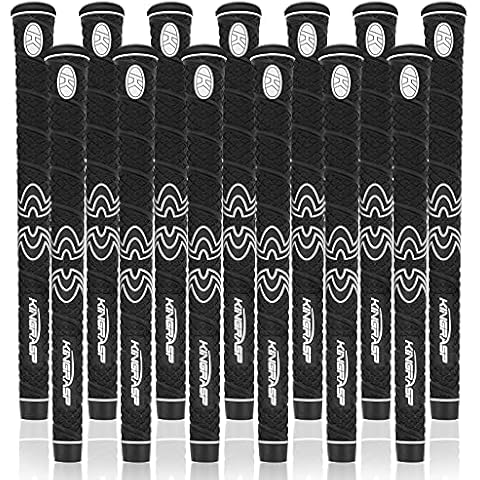 KINGRASP Fish Scale II Series Golf Club Grips, Rubber Golf Club Grips, Entry-Level Golf Club Grips.Undersize/Standard/Midsize,Golf Grips Set of 13, 4 Colors are Available.(Black,Midsize) Cover