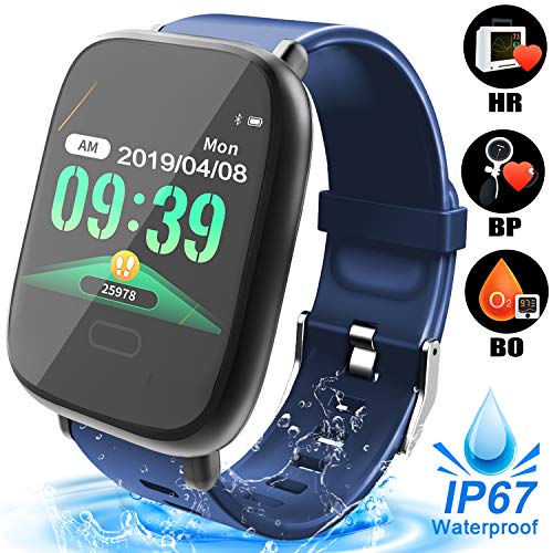 Smart Watch for Men Women, Waterproof Fitness Tracker Smartwatch with Heart Rate Blood