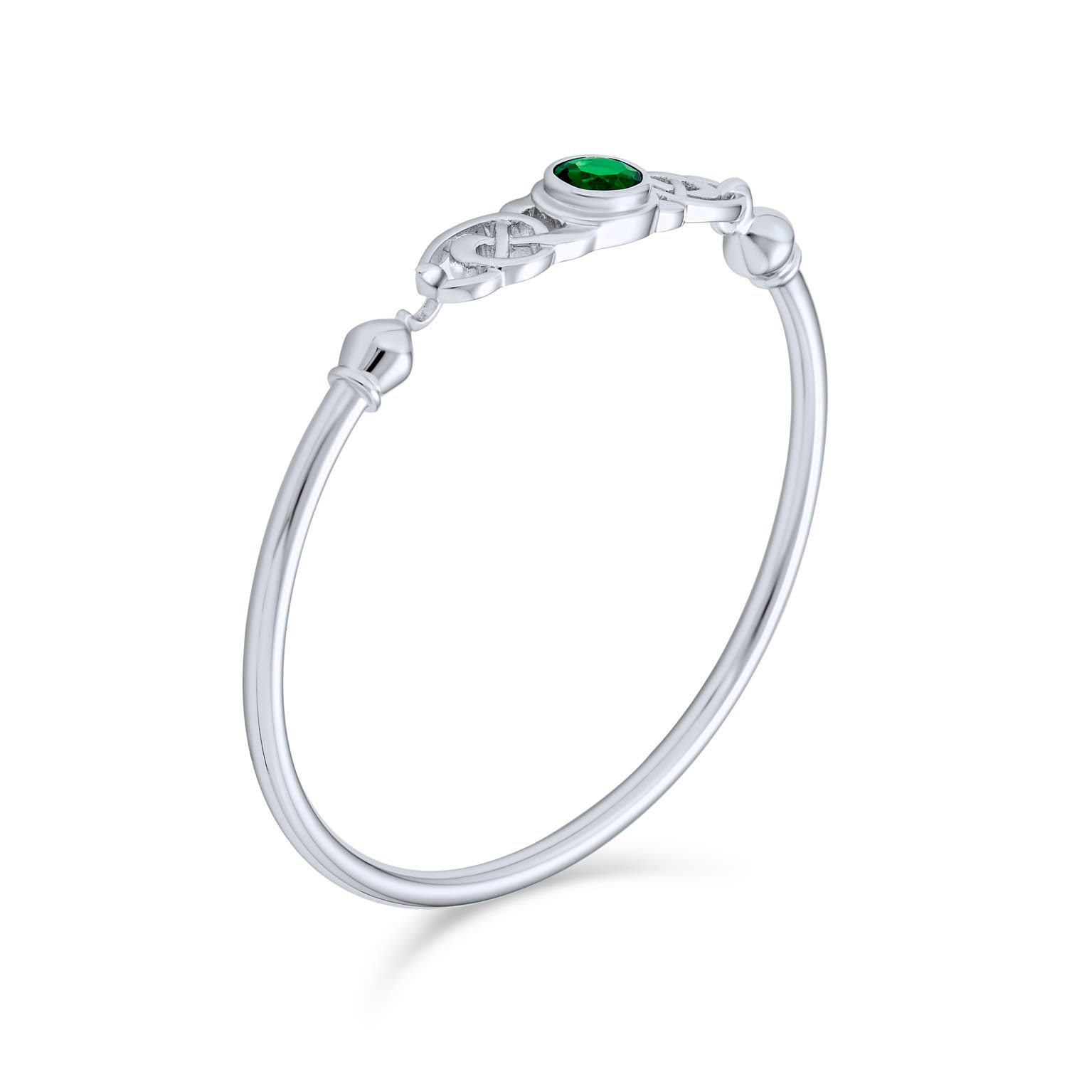 Bling Jewelry Parejas BFF Infinity Irish Celtic Love Knot Brack Bracelet For Women Teens Kelly Simulated Green Emerald Simulated Red Ruby Oval .925 Sterling Silver 7 Inch